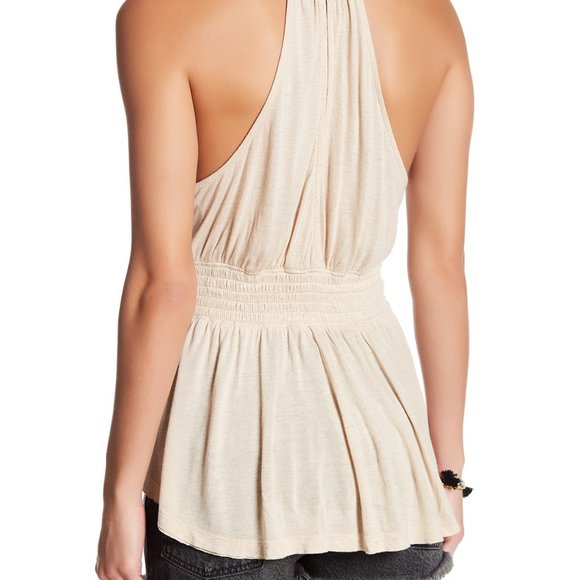 Free People Megan Embroidered Peplum Tank, Sz M - Picture 2 of 4